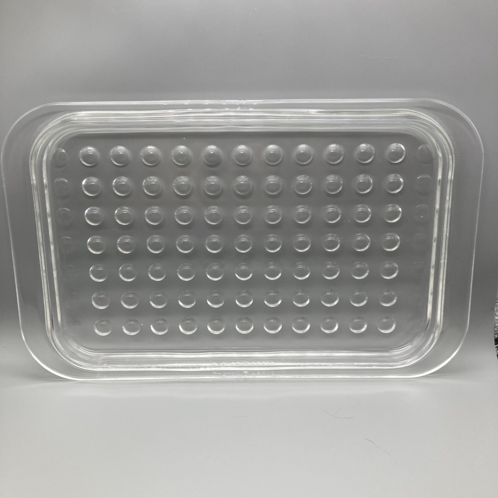 Vintage Pyrex Corning MC-2-C Rectangular Bubble Clear Glass Replacement Lid Only